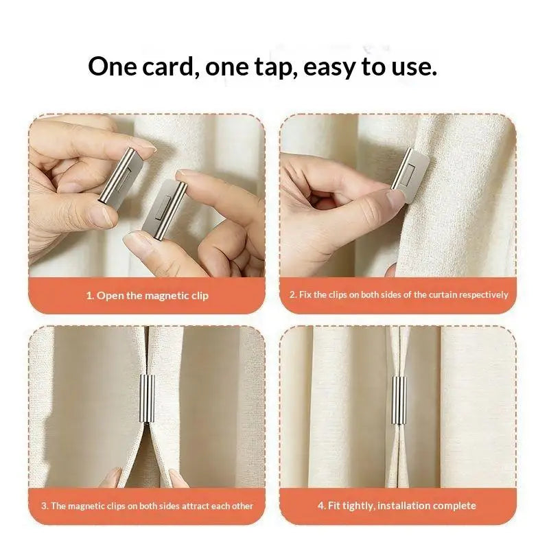Magnetic Curtain Clips – No-Drill Strong Magnet Fasteners Curtain Clip Fasteners Axl