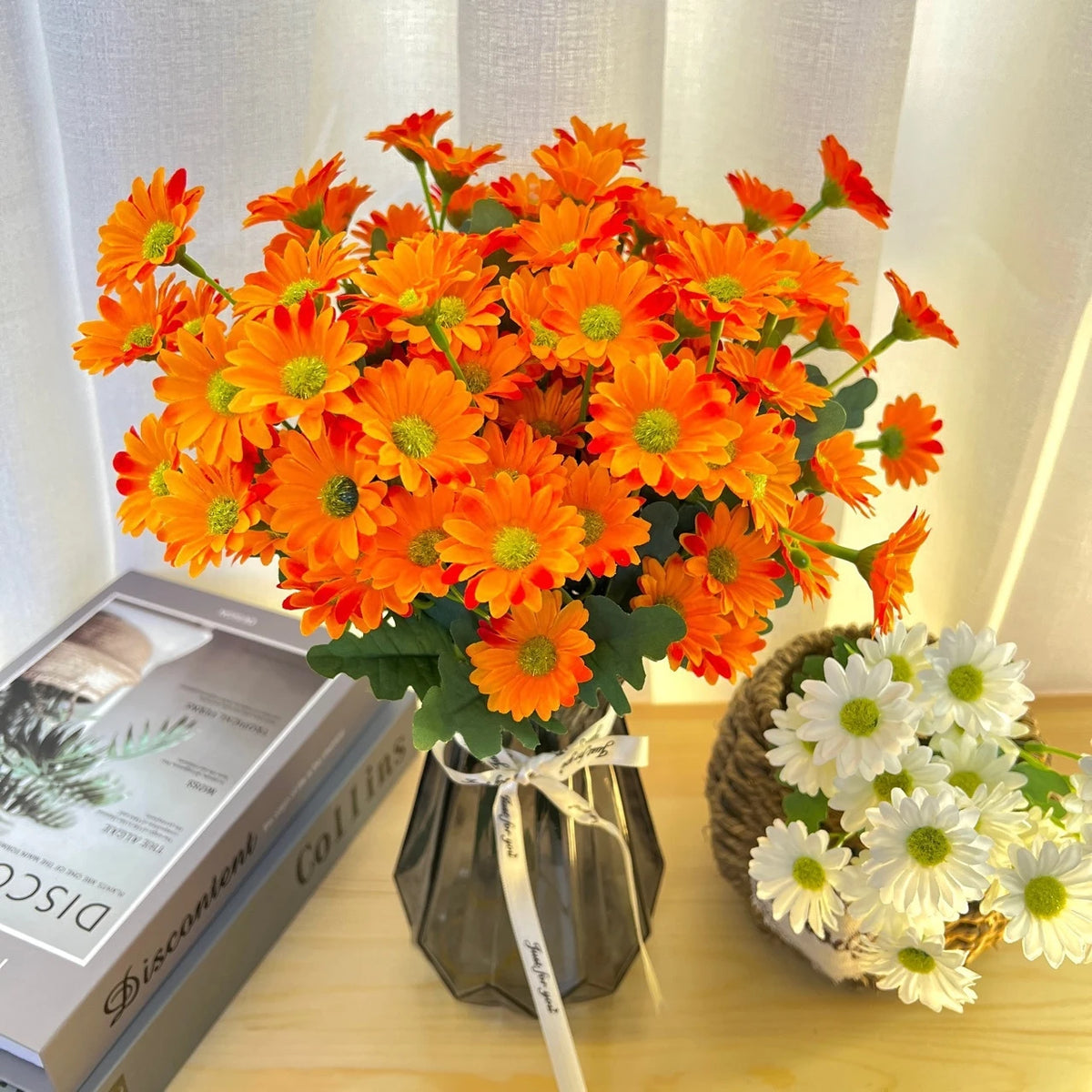Autumn Silk Daisy Artificial Flowers – Wedding & Home Decor Artificial Flower Bouquet Axl