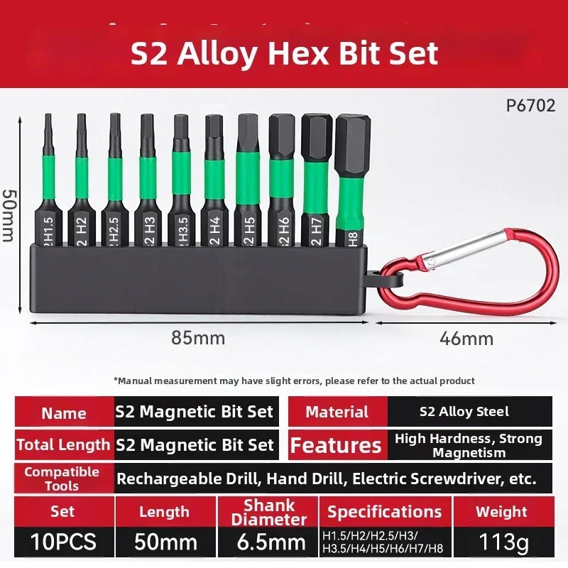 10-Piece Magnetic Screwdriver Bits Set – Alloy Steel Driver Kit Screwdriver Bit Set Axl