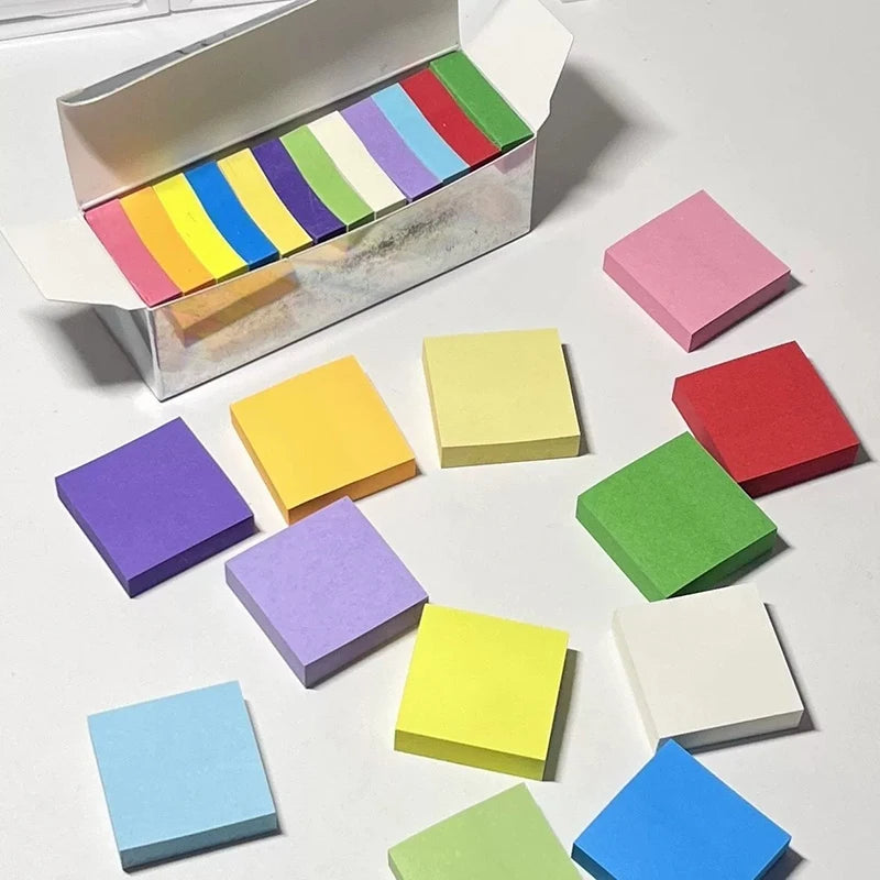 11-Color Fluorescent Sticky Notes Memo Pad Set – School & Office Sticky Note Set Axl