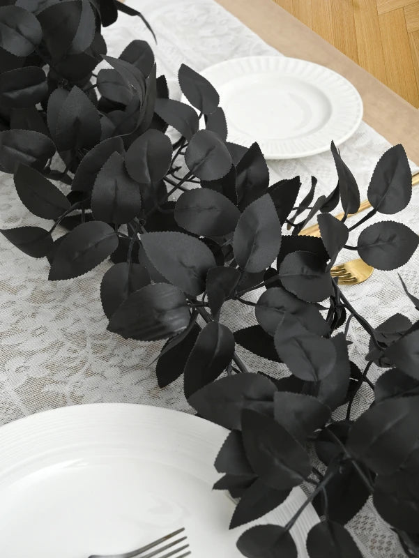 Silk Artificial Vine Leaves – Wedding, Garden & Holiday Décor Artificial Vine Decor Axl black 3pcs