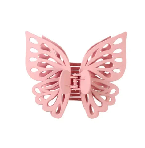 Large Hollow Butterfly Hair Claw Clip – Korean Fairy Style Hair Claw Clip Axl Pink