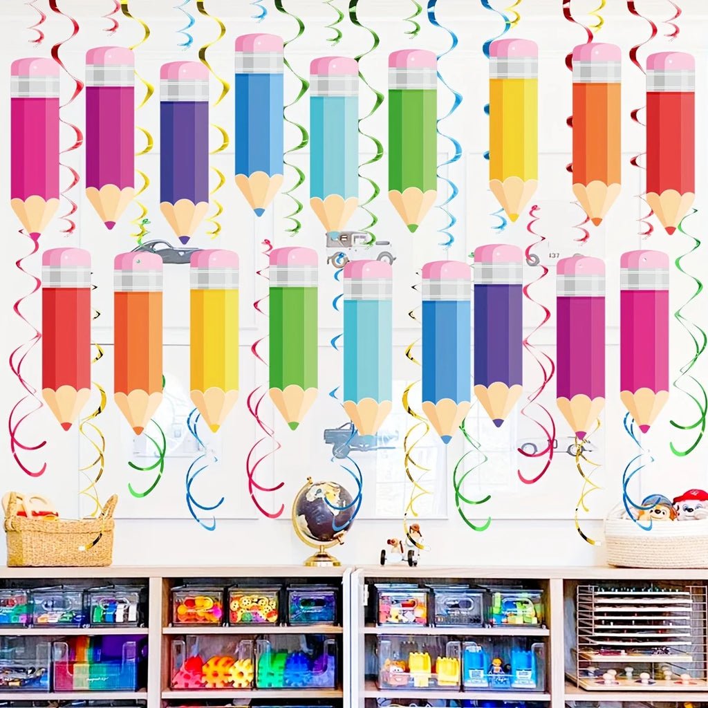 48-Piece Back to School Hanging Swirl Decorations | Party Décor Party Hanging Decorations Axl