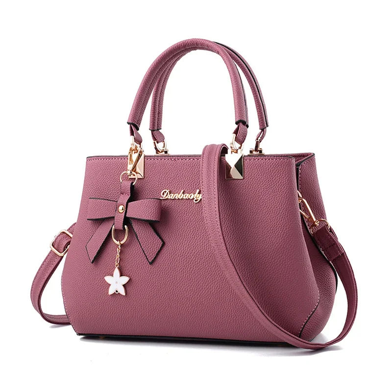 Women's Floral Bowknot Crossbody Shoulder Bag – 6 Colors PU Crossbody Shoulder Bag Axl Pink