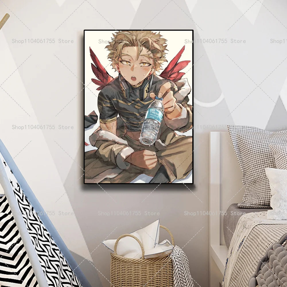 My Hero Academia Hawks Anime Poster – Waterproof Wall Sticker Anime Wall Poster Axl