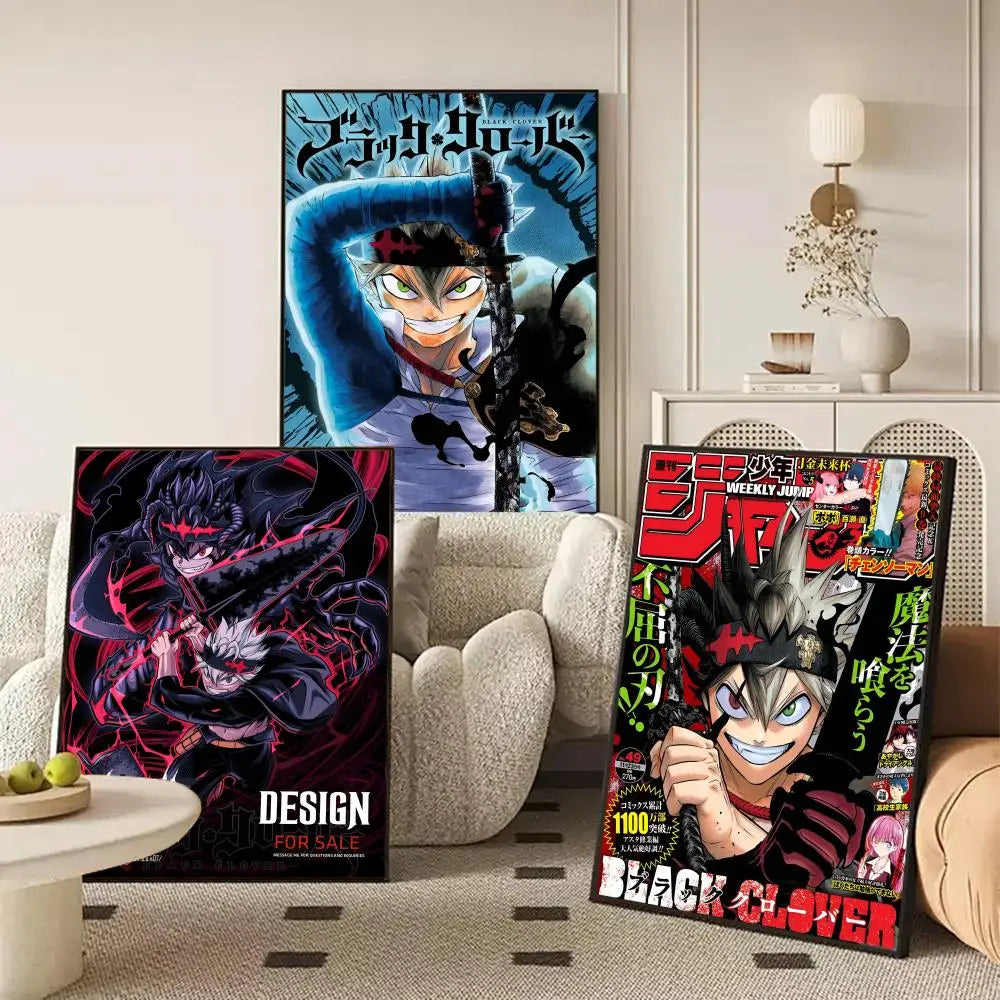 Black Clover Anime Self-Adhesive Wall Poster Art Sticker Anime Wall Poster Axl