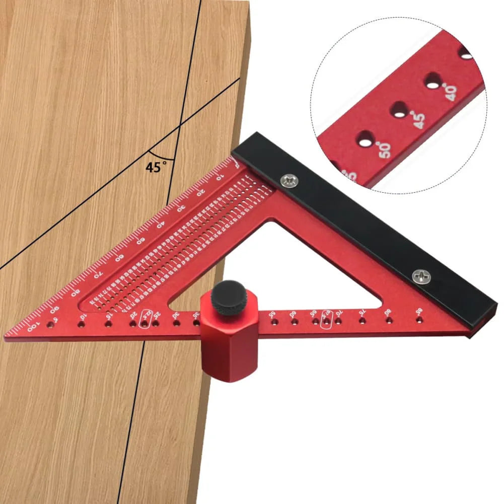 Aluminum Alloy Triangle Ruler – Woodworking Angle Marker Woodworking Measuring Tool Axl