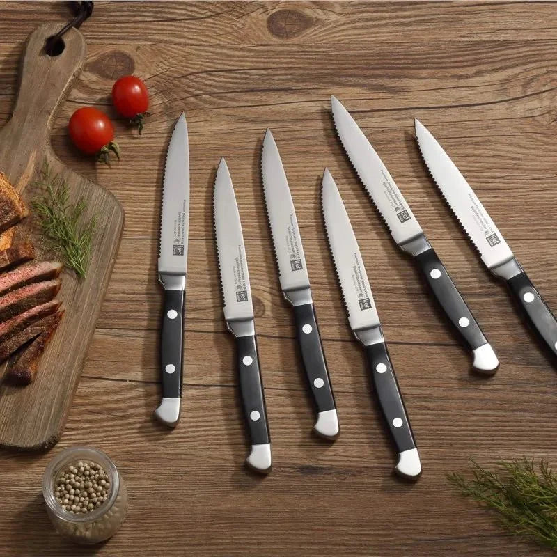Stainless Steel Steak Knife & Fork Set – 2/4/6/8 Piece Flatware Set Axl