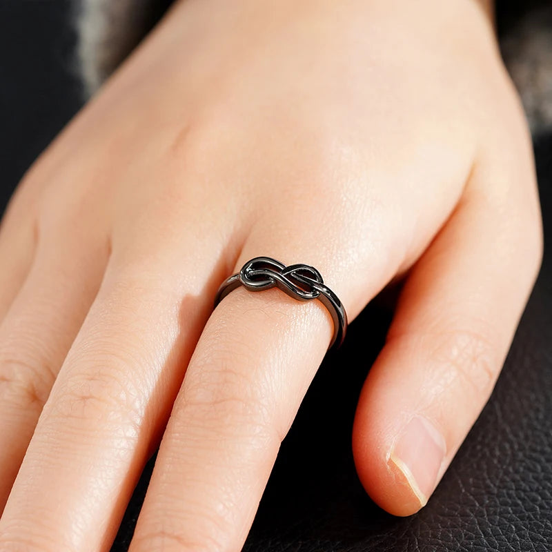 Huitan Minimalist Infinity Brass Ring for Women | Sizes 5–14 Fashion Ring Axl
