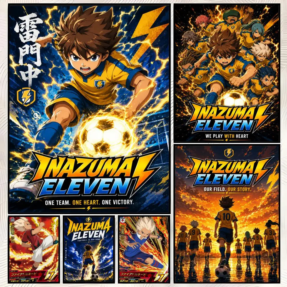 Inazuma Eleven Anime HD PVC Self-Stick Wall Poster | Waterproof Anime Wall Poster Axl