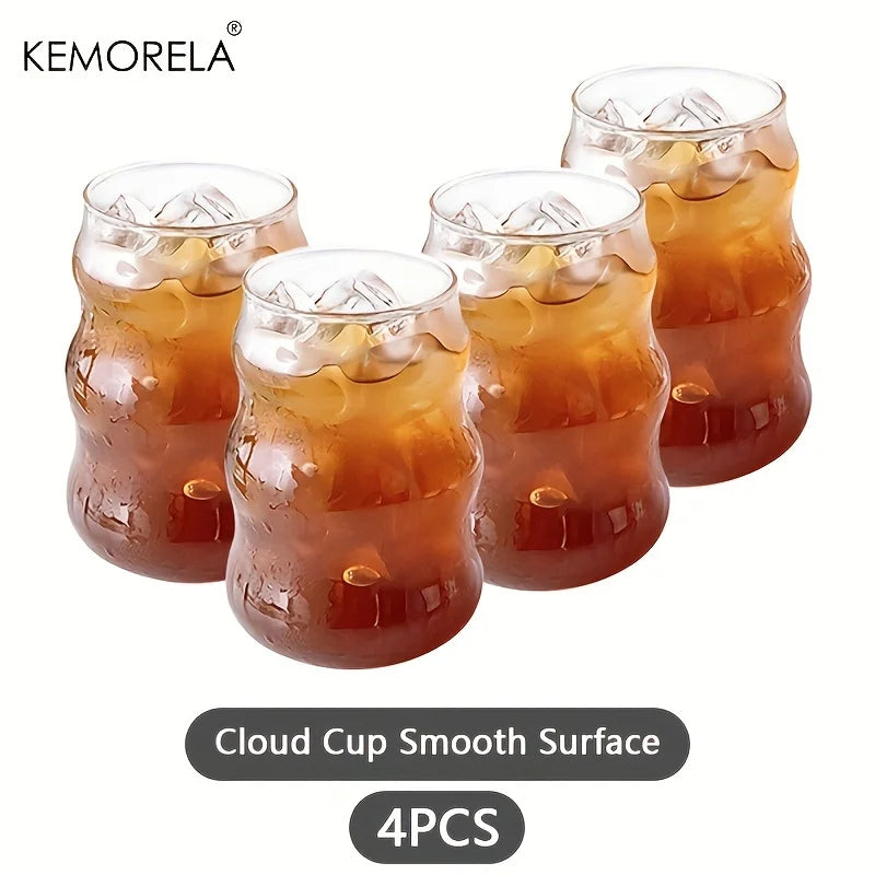 KEMORELA Borosilicate Glass Tumblers Set – Heat-Resistant Glass Tumbler Set Axl 4PCS-B 401-500ml