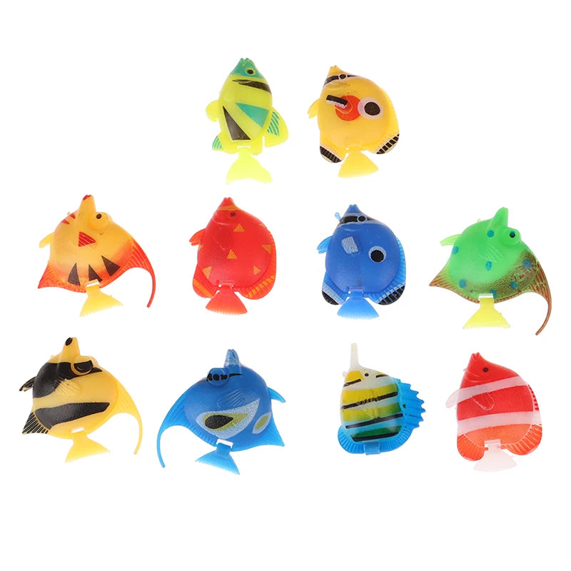 10 Pcs Artificial Floating Fish Aquarium Tank Decor Ornaments Aquarium Decor Ornament Axl Random 10Pcs