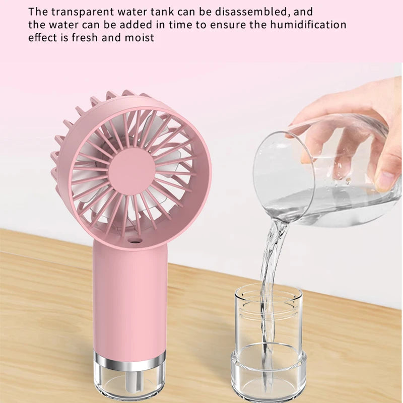 Portable Handheld Misting Fan – 3-Speed Atomizing Cooling Fan Handheld Misting Fan Axl