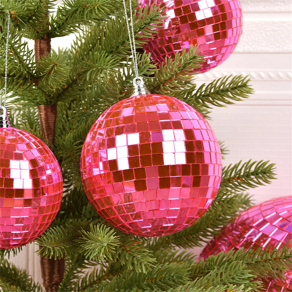 Pink Glass Disco Mirror Ball Ornaments 3/4/5cm | Christmas Décor Christmas Ornaments Axl