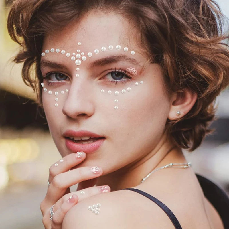 220Pcs Mixed Pearl Stickers 3–6mm | Nail Art & DIY Decor Nail Art Stickers Axl