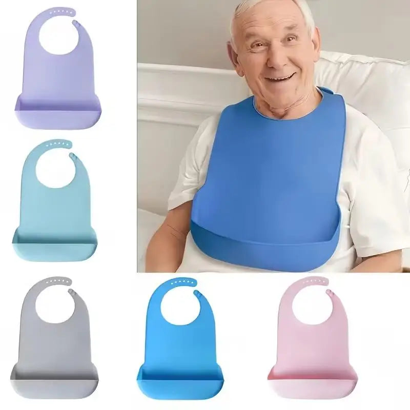 Large Adult Silicone Bib – Waterproof, 6 Sizes, Easy Clean Adult Silicone Bib Axl