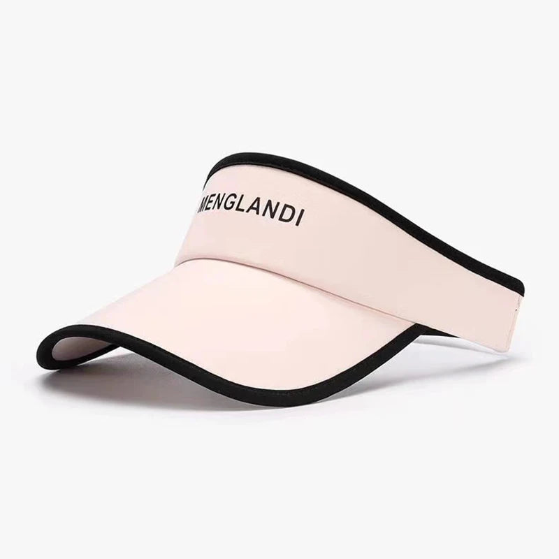 Women's Long Brim UV Visor Cap – Open Top Summer Sports Hat Sun Visor Cap Axl Pink