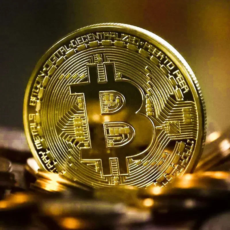Gold Plated Bitcoin Commemorative Coin | BTC Collectible Gift Collectible Coin Axl
