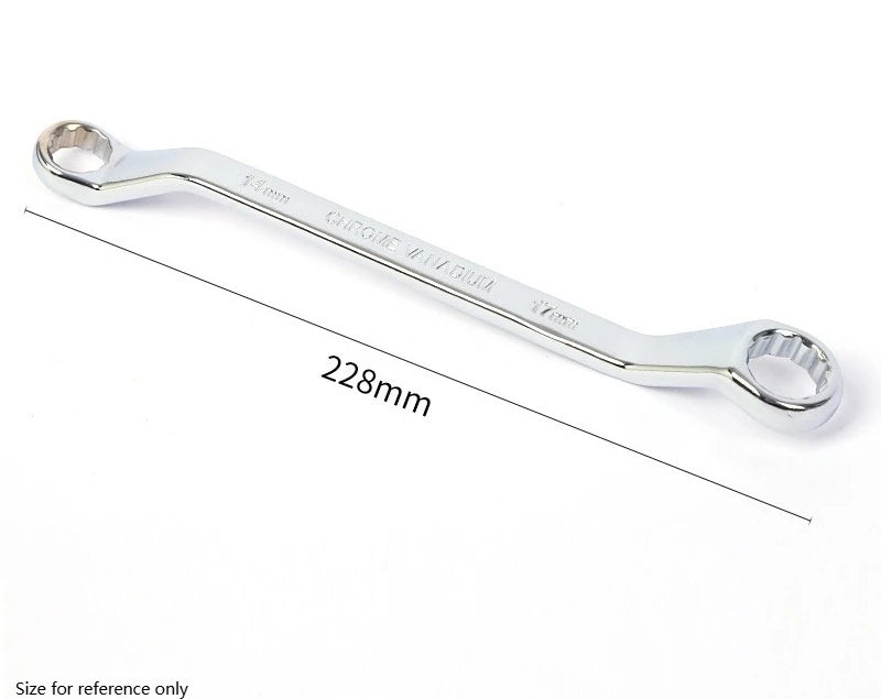 Double End Offset Ring Spanner – Chrome Vanadium Steel Wrench Box End Wrench Axl 14-17mm