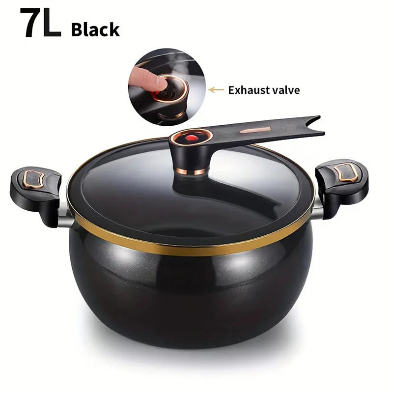 KEMORELA 7L Non-Stick Soup Pot 26cm – Induction & Gas Stove Soup & Stock Pot Axl Black