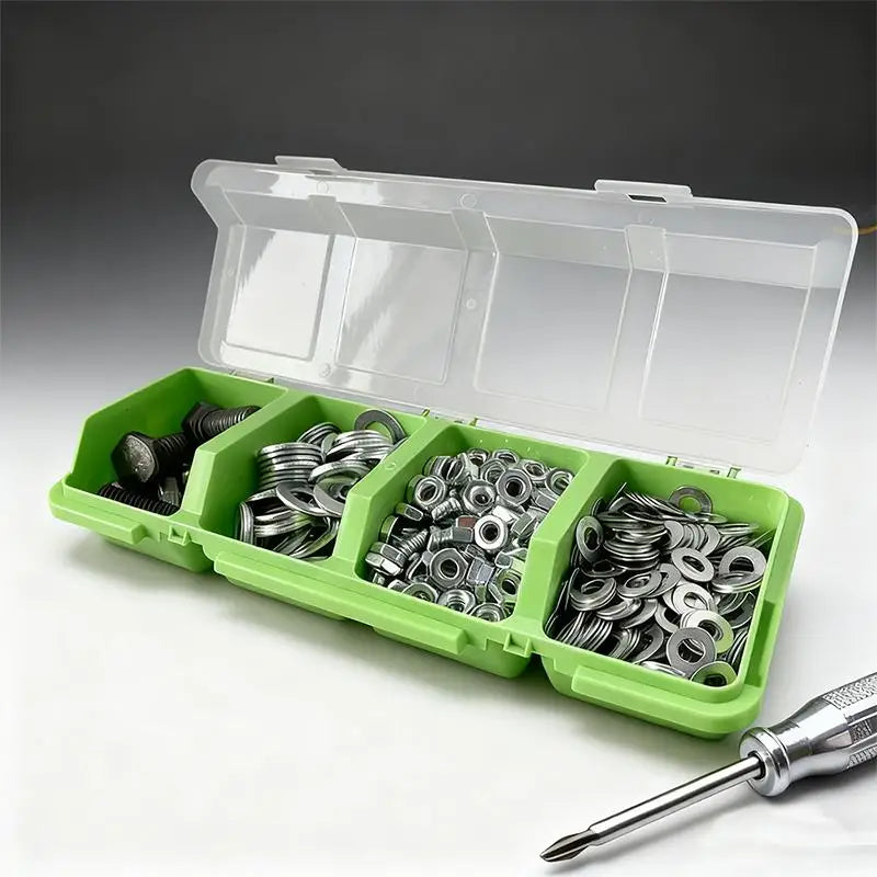 4-Compartment Screw Organizer Box – Plastic Parts Storage Bin Parts Storage Box Axl