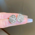 Huitan Oval Disc CZ Stud Earrings – Geometric Fashion Jewelry CZ Stud Earrings Axl E2426