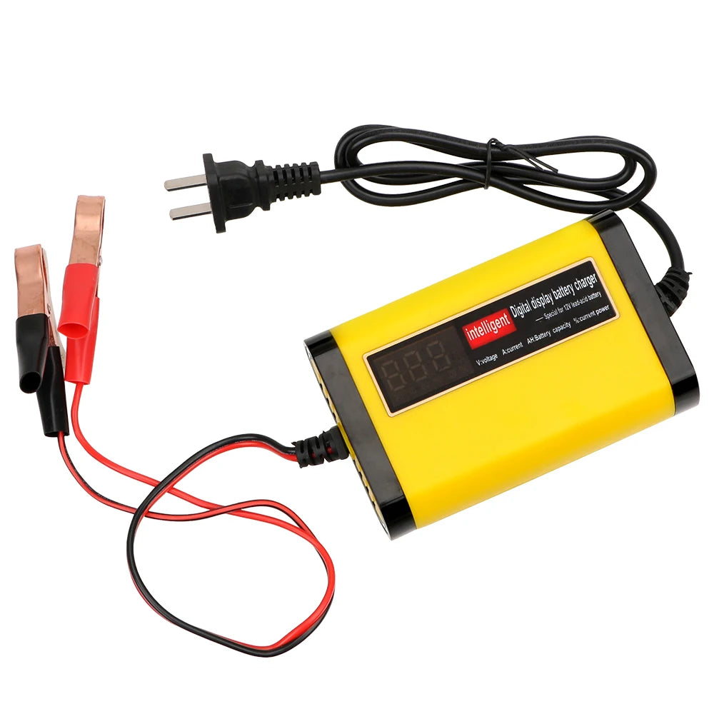 2A Smart 3-Stage Car Battery Charger – AGM, GEL & Lead Acid Car Battery Charger Axl US Plug