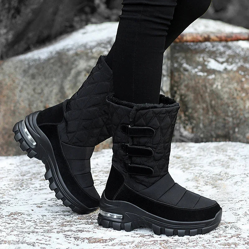 Women's Waterproof Snow Boots – Anti-Slip Plush Platform Women's Snow Boots Axl
