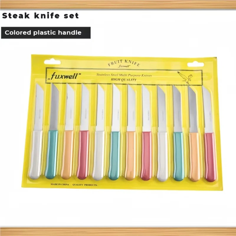 Stainless Steel Serrated Steak & Fruit Knife – Kitchen Knife Kit Steak Knife Kit Axl 1 Set 12PCS
