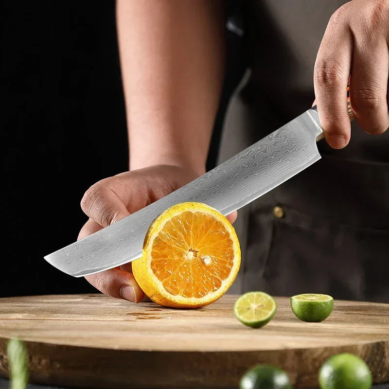 67-Layer Damascus Steel Chef Knife – Wood Handle | InLeung Damascus Chef Knife Axl