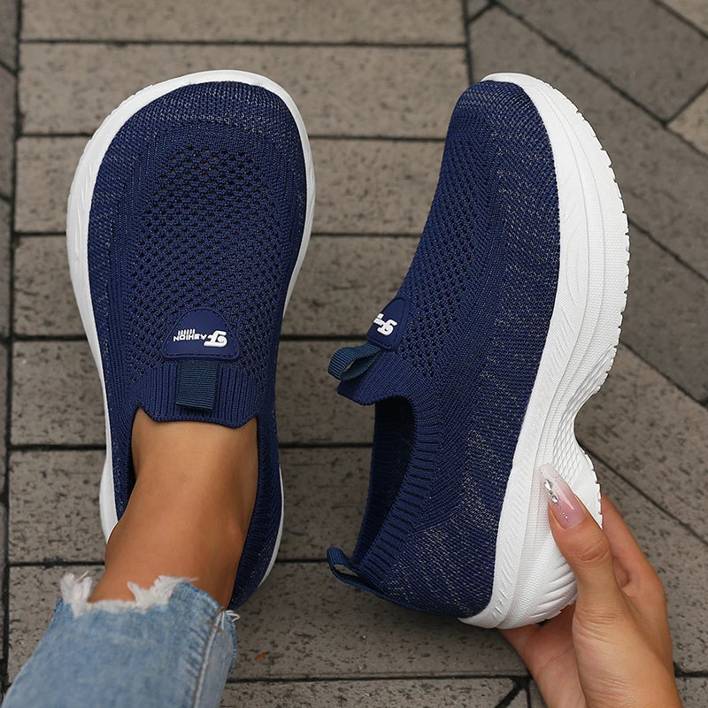 Women's Wide Fit Mesh Slip-On Sneakers | Breathable Walking Shoes Slip-On Sneakers Axl