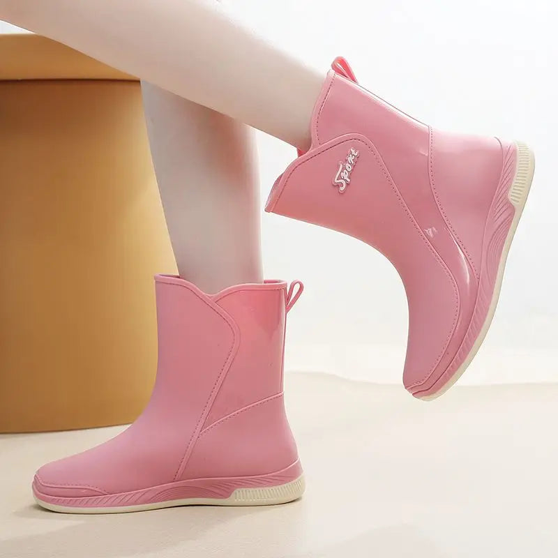 Lorilury Women's Mid-Calf Rain Boots – Waterproof Non-Slip PVC Women's Rain Boots Axl