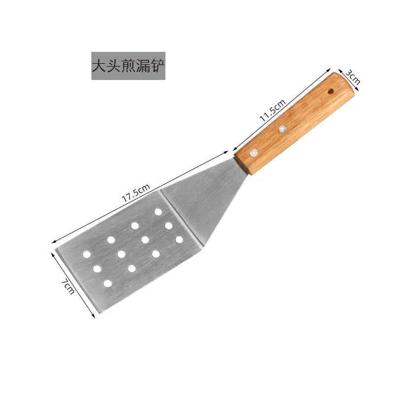Wooden Handle Stainless Steel Spatula – BBQ Turner & Shovel Kitchen Spatula Turner Axl M2905B