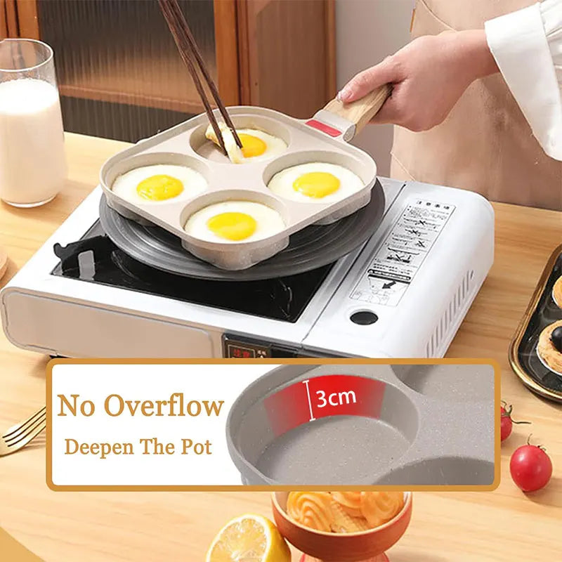 4-Cup Nonstick Egg Frying Pan with Lid | Omelet Skillet Nonstick Egg Pan Axl
