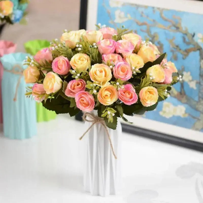 Plastic Imitation Ceramic Flower Vase – Modern Home Decor Decorative Flower Vase Axl