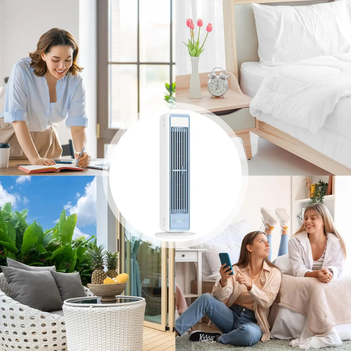 Tower Fan with Remote & LED Display – 4-Speed Portable Tower Fan Axl