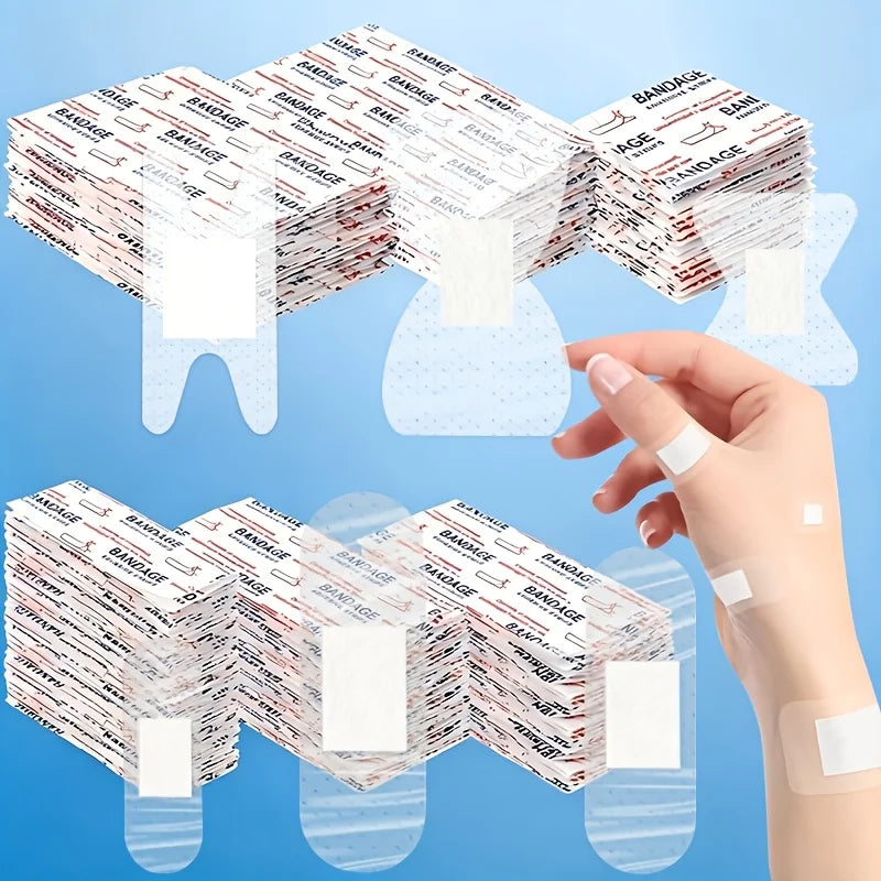150pc Waterproof Adhesive Bandages – 6 Sizes for Fingers & Heels Adhesive Bandage Set Axl