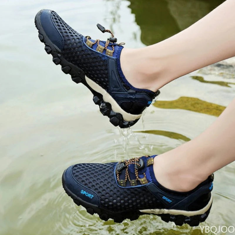 YBQJOO Men's Breathable Mesh Sports Shoes | Casual Lace-Up Men's Sports Shoes Axl 39 Blue