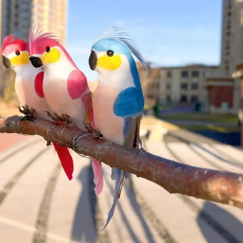 Miniature Parrot Garden Ornament – 15cm Handmade Bird Statue Garden Bird Ornament Axl