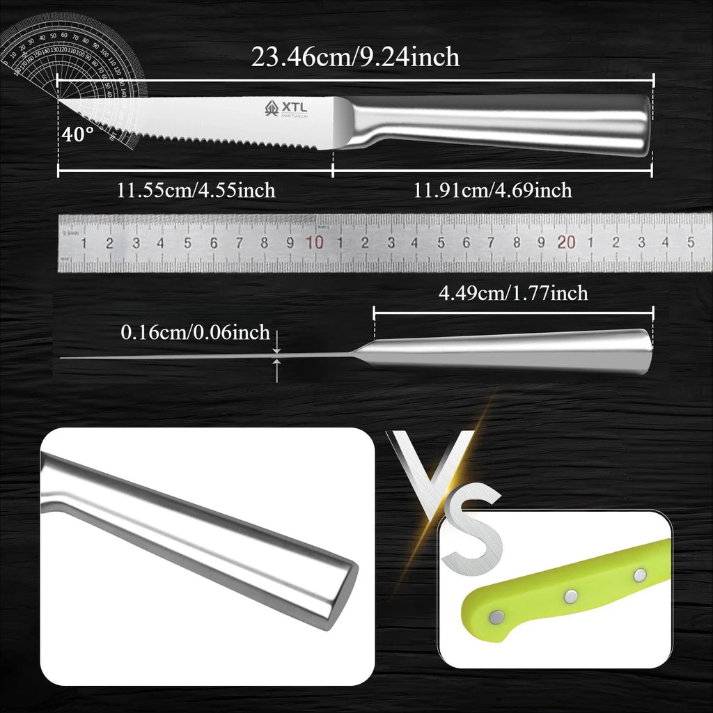 PLYS Stainless Steel Steak Knife Set – Sharp Kitchen Knives Steak Knife Set Axl