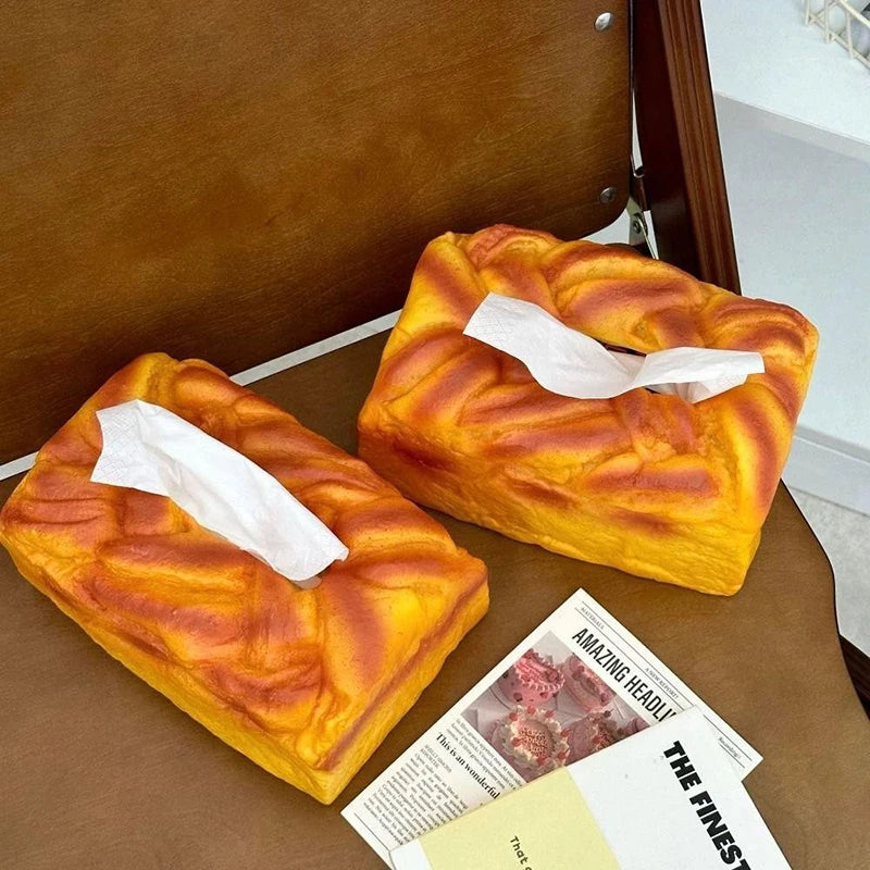 Bread Toast Tissue Box – Funny Novelty Napkin Holder Decor Novelty Tissue Holder Axl