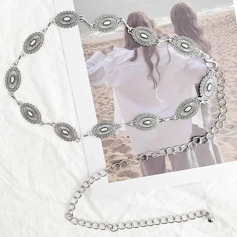 Women's Western Metal Chain Belt – Cowgirl Style for Dresses & Jeans Western Chain Belt Axl