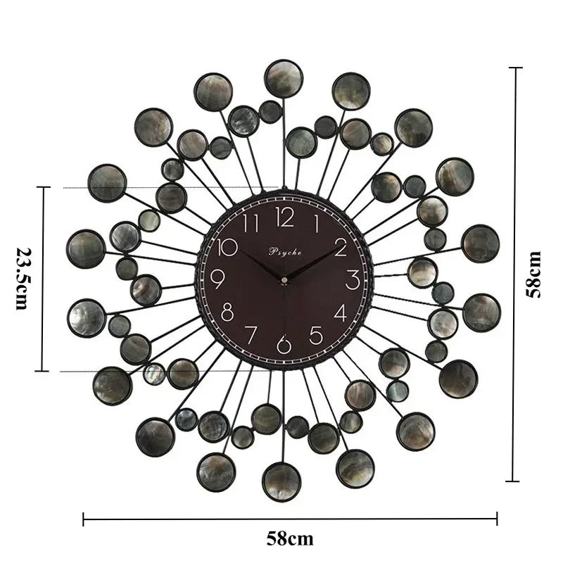 Luxury Shell Wall Clock – Nordic Silent Quartz Decor 58cm Silent Wall Clock Axl Shell Wall Clock