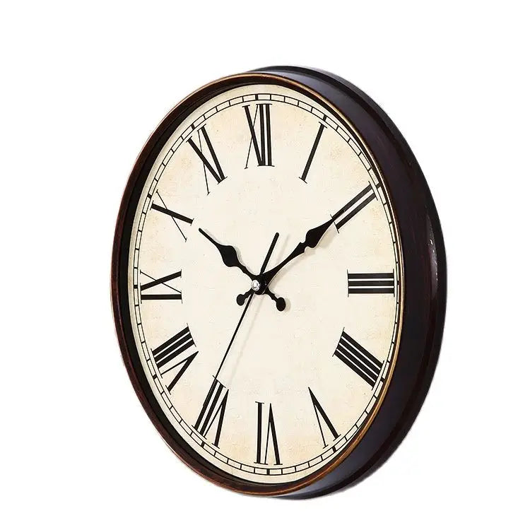 European Retro Silent Wall Clock – Shabby Chic Home Decor Silent Wall Clock Axl