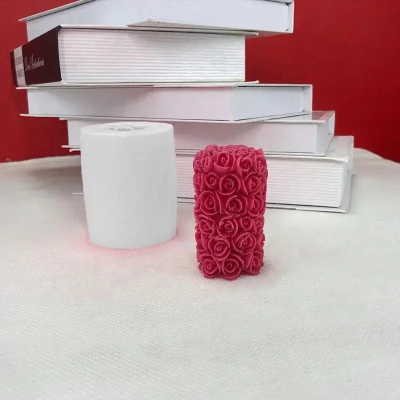 Rose Cylinder Silicone Mold – Candle, Soap & Craft DIY Silicone Craft Mold Axl