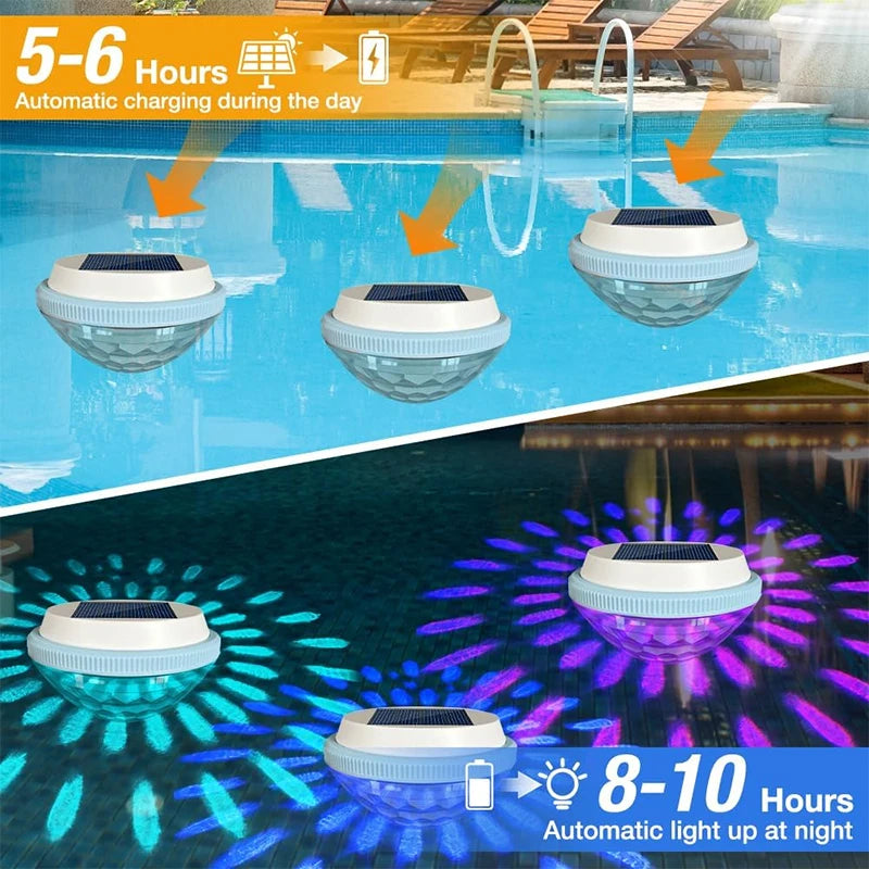 Solar RGB LED Floating Pool Lights – IPX6 Waterproof 1–2 Pack Floating Pool Light Axl