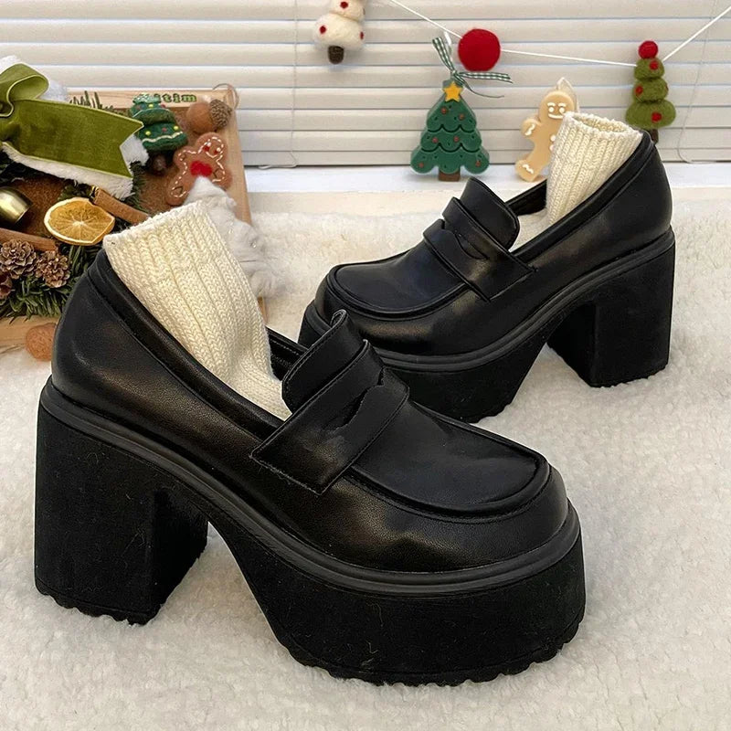 Retro Mary Jane Platform Heels – Women's Thick Sole Pumps Platform Mary Janes Axl
