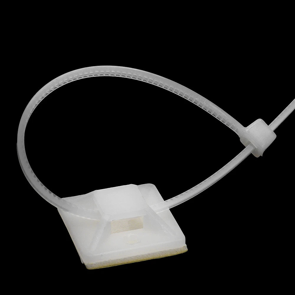 Self-Adhesive Cable Tie Mount Bases 2x2cm – 100 Pack Cable Tie Mounts Axl