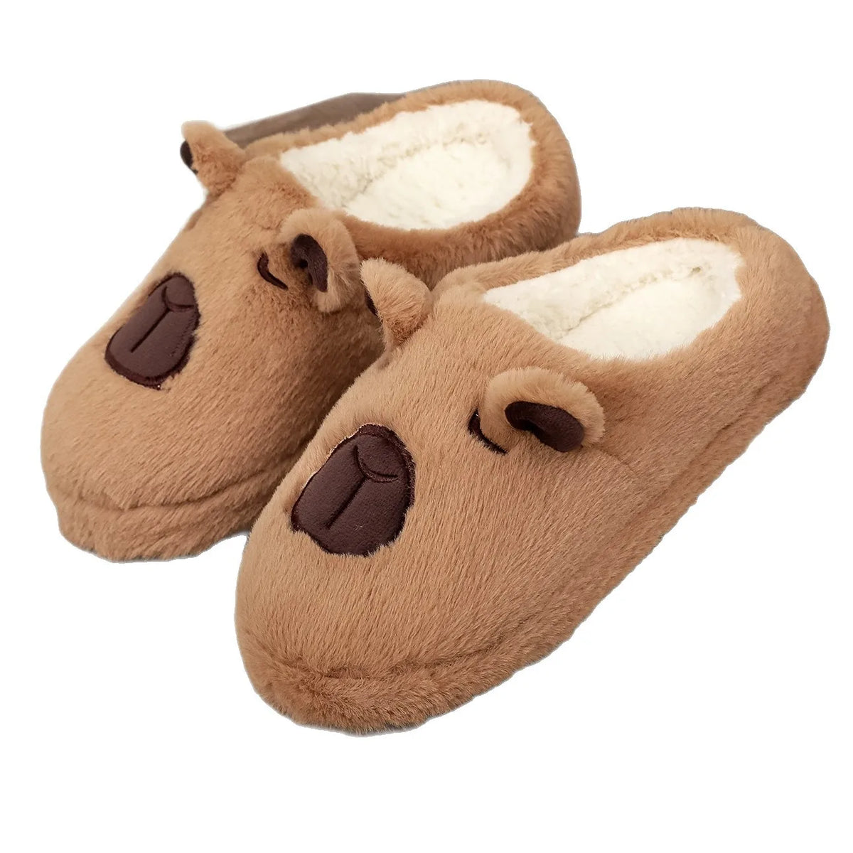 Brown Plush Animal Slippers – Soft Non-Slip Indoor House Shoes Indoor Slippers Axl