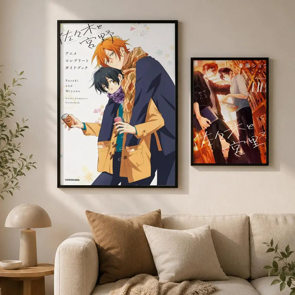 Sasaki and Miyano Anime Poster – Waterproof Peel-and-Stick PVC Anime Wall Poster Axl